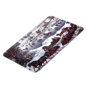  kerstcadeau op de winterscène magneet (Linkerzijde)