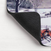 kerstcadeau op de winterscène muismat (Hoek)