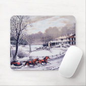 kerstcadeau op de winterscène muismat (Met muis)