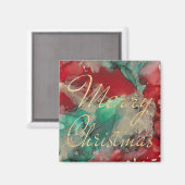 kerstcadeau op het heerlijk gouden kerstfeest magneet (Voorkant / Achterkant)