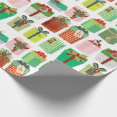 Kerstcadeau Pakketten Cadeaus Patroon Cadeaupapier (Hoek)
