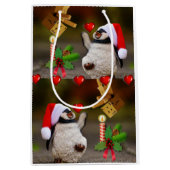 Kerstcadeau Pengiun Medium Cadeauzakje (Voorkant)