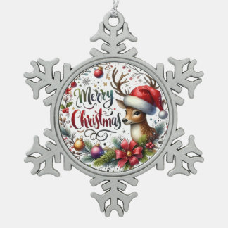 Kerstcadeau Prettig Kerstfeest Tin Sneeuwvlok Ornament