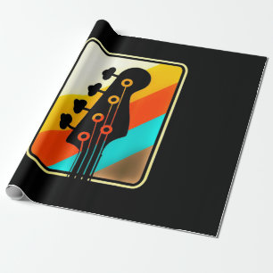 Kerstcadeau Retro Vintage Gitarist Cadeaupapier