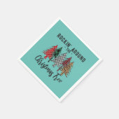 Kerstcadeau rond de kerstboom servet (Hoek)