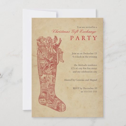  kerstcadeau-ruil met rood stoppen kaart (Voorkant)