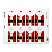Kerstcadeau Santa Suit Label Goud Rood Wit Xmas (Full Sheet)