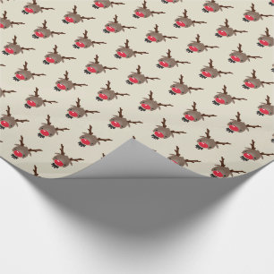 KERSTCADEAU schattig rendier rode neus rudolph Cadeaupapier