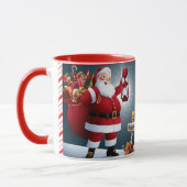 Kerstcadeau Schattige Santa Mok Naam toevoegen Dat (Links)