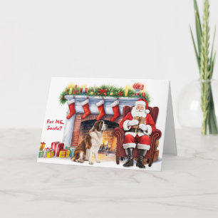 Kerstcadeau Sint Bernard Honden Kerstmis Feestdagen Kaart