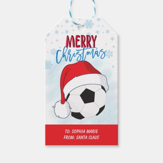 Kerstcadeau Sport Voetbal Kerstmis Cadeaulabel (Voorkant)