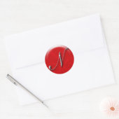 kerstcadeau sticker rood monogram (Envelop)