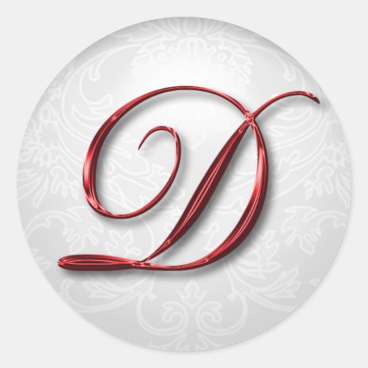 kerstcadeau sticker rood monogram (Voorkant)