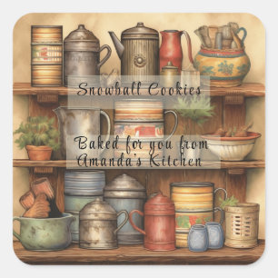 Kerstcadeau Stickers Gebakken voor u met liefde