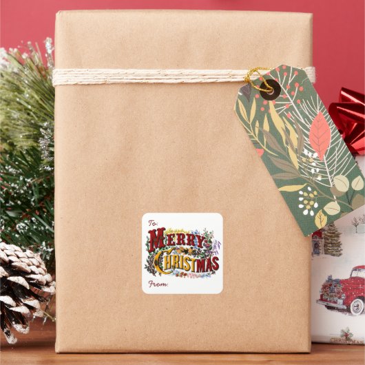Kerstcadeau Tag Stickers (Feestdagen)
