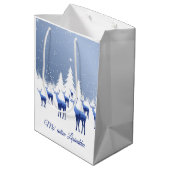 Kerstcadeau Tas Blue Deer Mo'adim Lesimkha Medium Cadeauzakje (Achterkant Gekanteld)