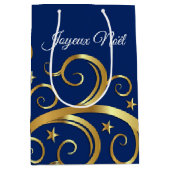 Kerstcadeau tas Majestic Swirls Joyeux Noel Medium Cadeauzakje (Voorkant)