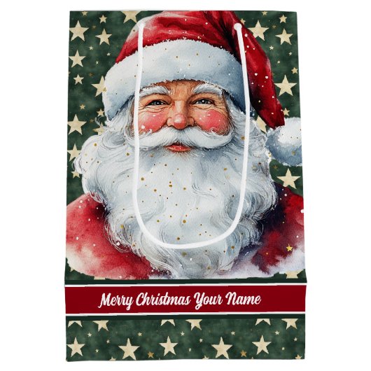 Kerstcadeau Tas met Sinterklaas en Monogram Medium Cadeauzakje (Achterkant)