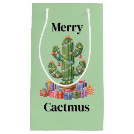 Kerstcadeau Tas Small - Merry Cactusmus Klein Cadeauzakje