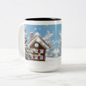 kerstcadeau tweekleurige koffiemok (Voorkant links)