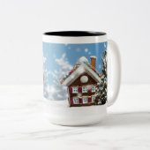 kerstcadeau tweekleurige koffiemok (Voorkant rechts)
