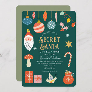 Kerstcadeau-uitwisseling Secret Santa kerstfeest Kaart