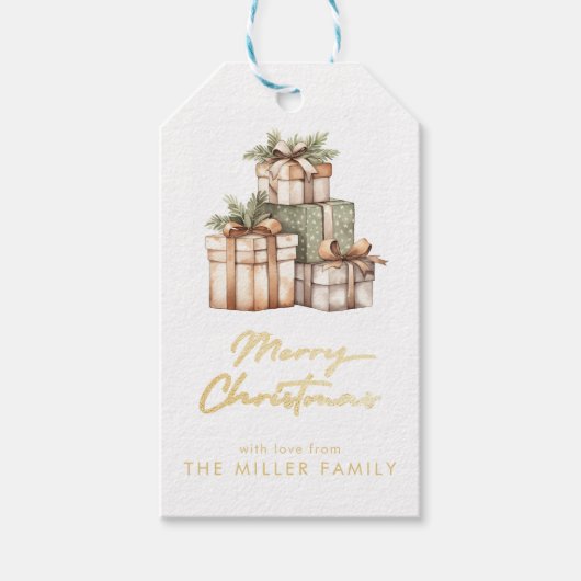 Kerstcadeau uitwisseling witte olifant cadeaulabel (Voorkant)