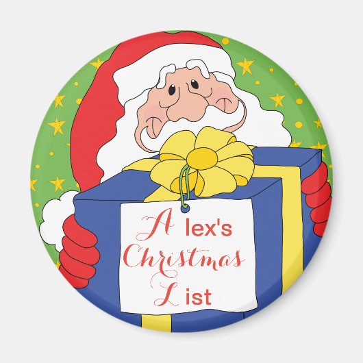 kerstcadeau van de kerstman Magnet Santa Magneet (Voorkant)