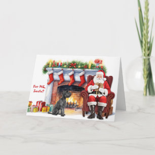 Kerstcadeau van de Kerstman voor Kerry Blue Terrie Feestdagen Kaart