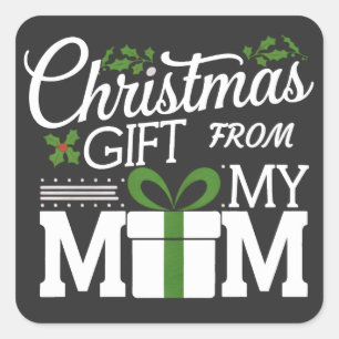 Kerstcadeau van mijn moeder Digital Art Design Vierkante Sticker
