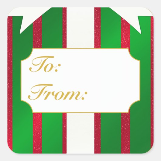 Kerstcadeau van/naar label (Voorkant)