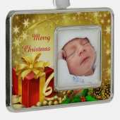 kerstcadeau verzilverd kader ornament (Rechts)