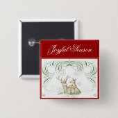 kerstcadeau vierkante button 5,1 cm (Voorkant /achterkant)