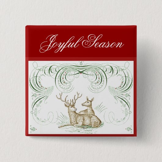 kerstcadeau vierkante button 5,1 cm (Voorkant)