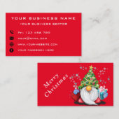 kerstcadeau Visitekaartje Gnome met cadeaus (Voorkant / Achterkant)