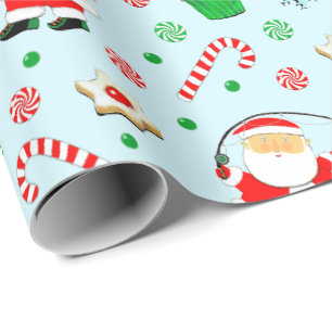 Kerstcadeau vissen cadeaupapier