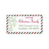 kerstcadeau voor Air Mail Verzendlabel Etiket (Voorkant)