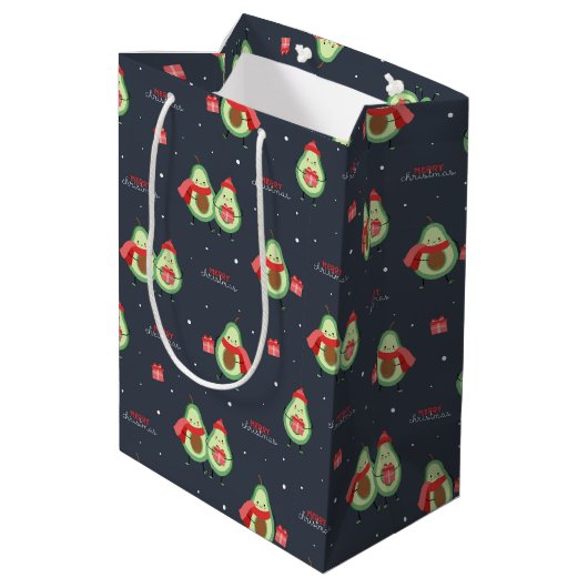 kerstcadeau voor Avocados Medium Cadeauzakje (Achterkant Gekanteld)