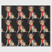 kerstcadeau voor beagle hond cadeaupapier (Vlak)