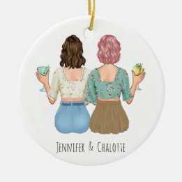 kerstcadeau voor beste vrienden keramisch ornament