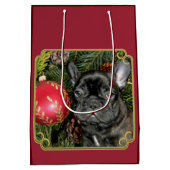 kerstcadeau voor bulledog medium cadeauzakje (Achterkant)