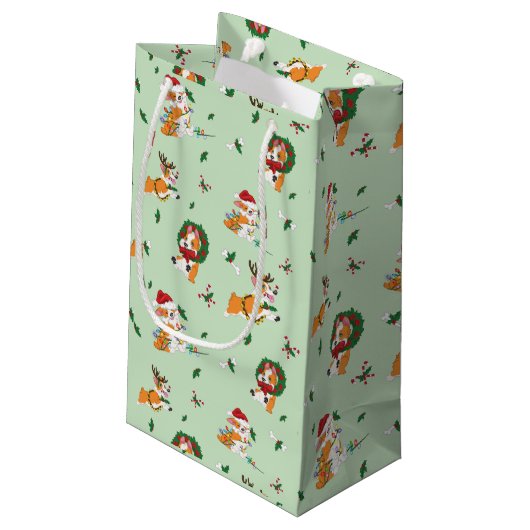 kerstcadeau voor Corgis Gift Klein Cadeauzakje (Achterkant Gekanteld)