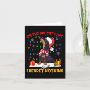 Kerstcadeau voor Dachshund op de stoute lijst van  Kaart