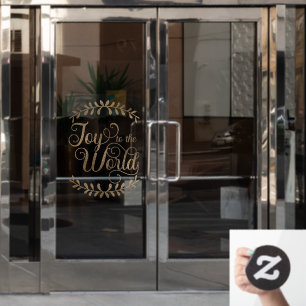 kerstcadeau voor de wereld met Gold Leaf Business Raamsticker