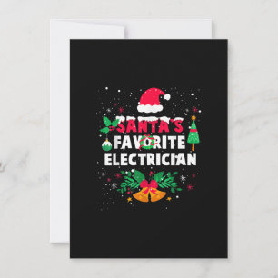 Kerstcadeau voor favoriete elektricien notitiekaartje