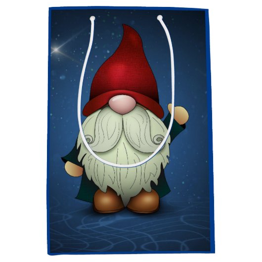 kerstcadeau voor Gnome Gift Medium Cadeauzakje (Voorkant)