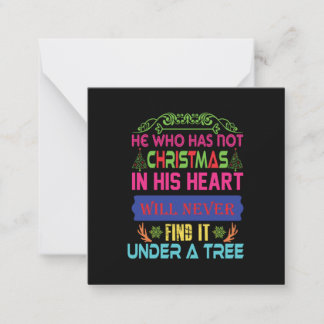 Kerstcadeau voor hem die geen Kerstmis heeft Notitiekaartje