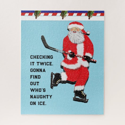 Kerstcadeau voor hockeyers legpuzzel (Verticaal)