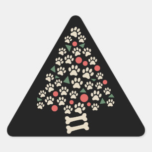 Kerstcadeau voor hondenliefhebbers Poot Boom Poot Driehoek Sticker