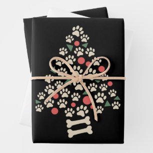 Kerstcadeau voor hondenliefhebbers Poot Boom Poot Inpakpapier Vel